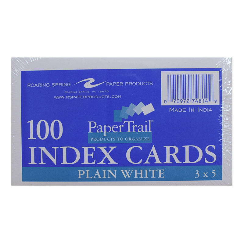 Index Cards Blank 3 X 5 (SKU 10136911190)