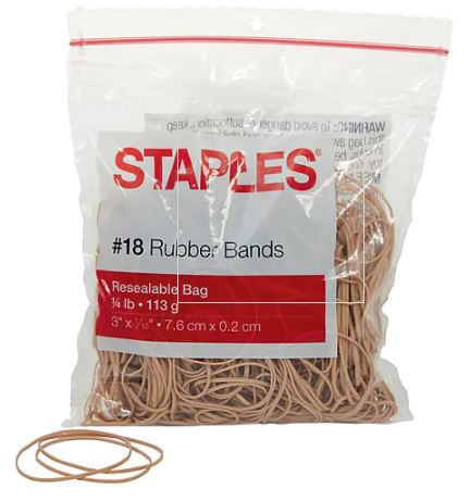 Rubber Bands, Small, Size 18