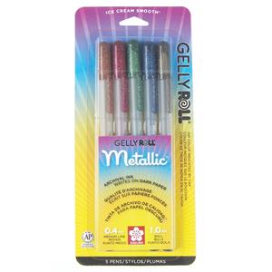 Pen Gelly Roll Dark Metallic 5Pk