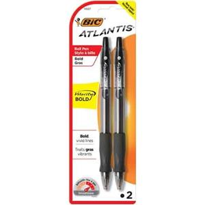 Pen Bic Velocity Bold Black 2 Pk