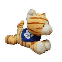 Stuffed Animal Tabby Cat W/Scarf