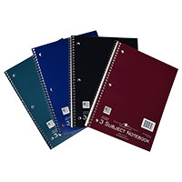 Notebook, 3 Sub, Asst Colors