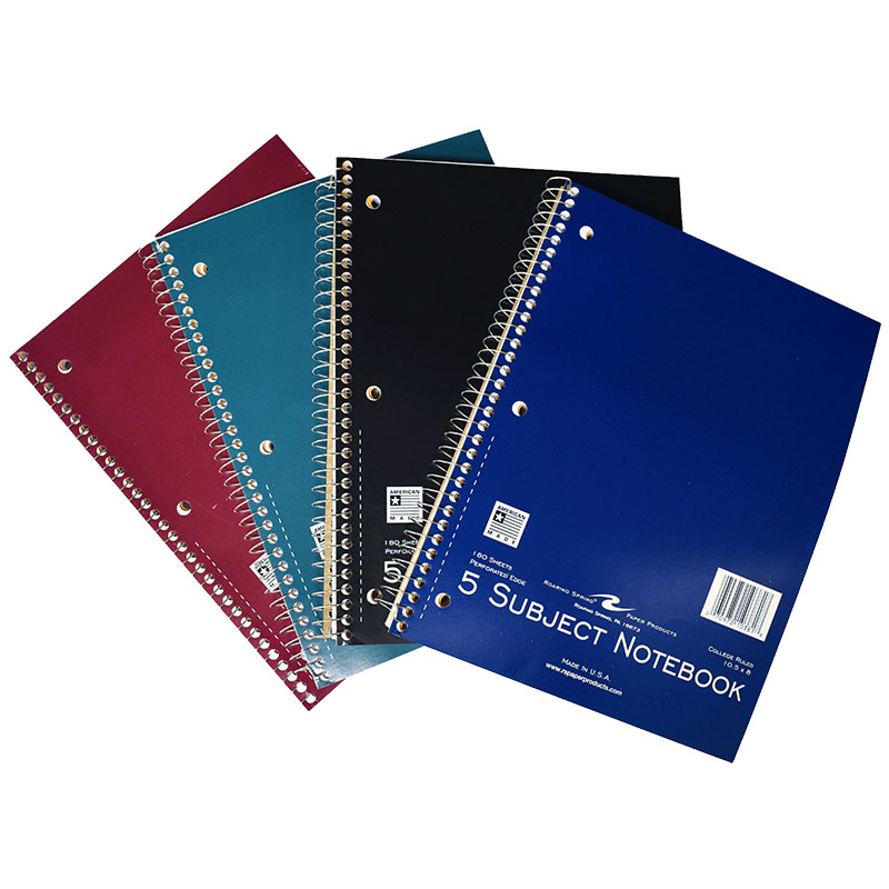 Notebook 5 Sub Basic Roaring Springs Assorted Colors