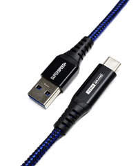 Usb-C Cable Blue And Black 3Ft