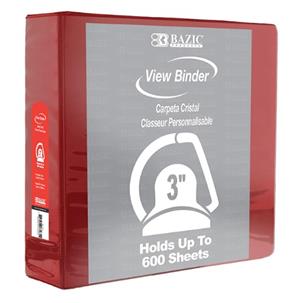 BINDER 3 INCH VIEW BAZIC- SPECIFY COLOR IN COMMENTS