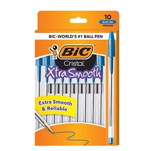 PEN BIC CRISTAL XTRA SMOOTH BLUE 10PK