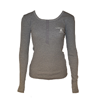 TSHIRT LONG SLEEVE LADIES HENLEY BUTTON UP
