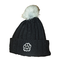 STOCKING HAT LOGOFIT W/FUR POM PAW PRINT