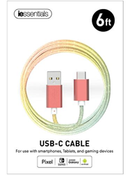 Charger Usb To Usb-C 6 Ft Rainbow