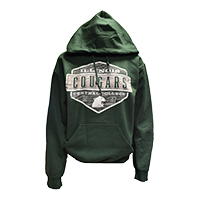 SWEATSHIRT HOODED COUGARS ILLINOIS CC 1967 COUGARHEAD