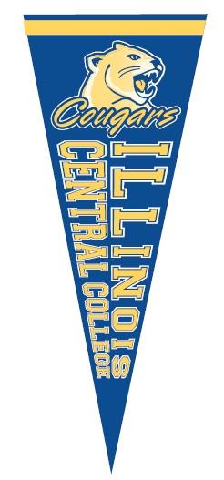 Large Pennant Fierce Cougar Illinois Central College Blue