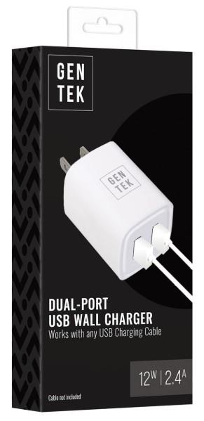 Charger Dual Usb Wall Gen Tek