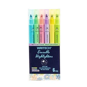 Highlighter Dual End Erasable 6Pk