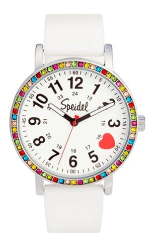 Speidel Brilliance Crystalized Rainbow Watch White Band