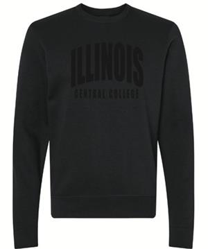 SWEATSHIRT CREW BLACK PATCH ILLINOIS CENTRAL COLLEGE