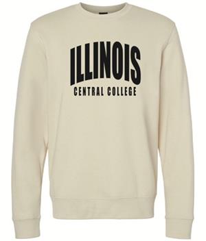 SWEATSHIRT CREW BLACK PATCH ILLINOIS CENTRAL COLLEGE