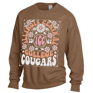 Sweatshirt Crew Comfort Wash Flower Hippie