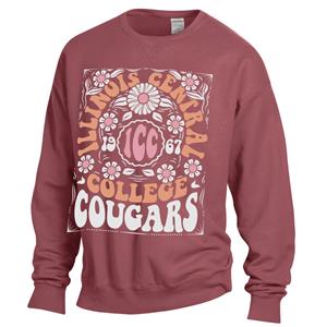 SWEATSHIRT CREW COMFORT WASH FLOWER HIPPIE