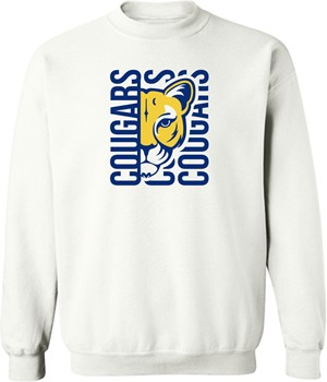 Sweatshirt Crew Vertical Cougars With Face
