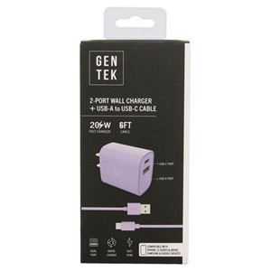 CHARGER DUAL WALL AND CABLE TYPE C ASST