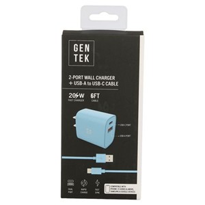 CHARGER DUAL WALL AND CABLE TYPE C ASST