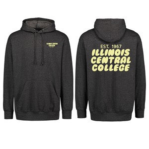 SWEATSHIRT HOODED BUBBLE PUFF YELLOW TEXT