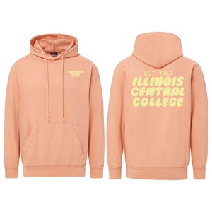 SWEATSHIRT HOODED BUBBLE PUFF YELLOW TEXT