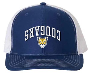 Hat Cougars Upside Down Royal & White