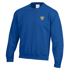Sweatshirt Crew Embroidered Tiny Cougar And Sleeve